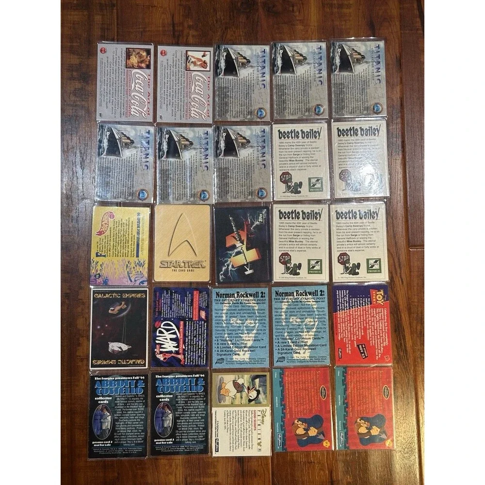 Lot of (25) Non-Sport Trading Promo Cards Coca-Cola, Titanic, Disney, Hot Wheels